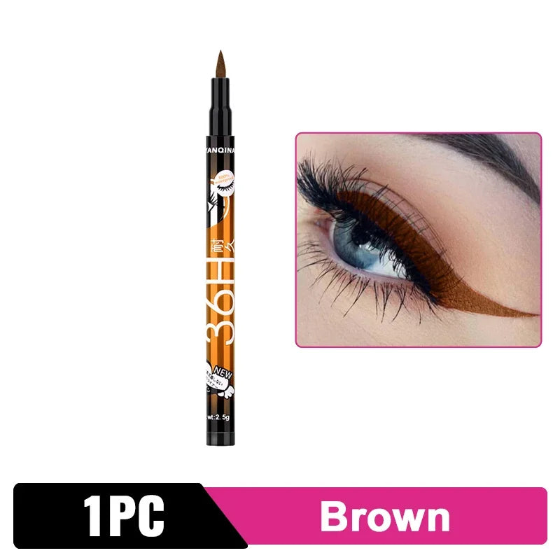 Black Liquid Eyeliner Waterproof Eyeliner Pencil 36H Long-Lasting Liquid Eye Liner Pen Quick-Dry No Blooming Cosmetics Tool