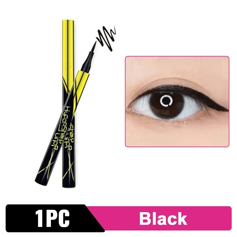 Black Liquid Eyeliner Waterproof Eyeliner Pencil 36H Long-Lasting Liquid Eye Liner Pen Quick-Dry No Blooming Cosmetics Tool