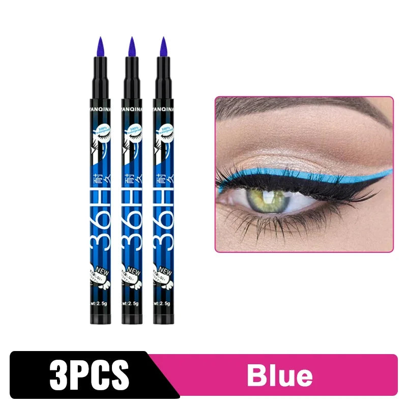 Black Liquid Eyeliner Waterproof Eyeliner Pencil 36H Long-Lasting Liquid Eye Liner Pen Quick-Dry No Blooming Cosmetics Tool