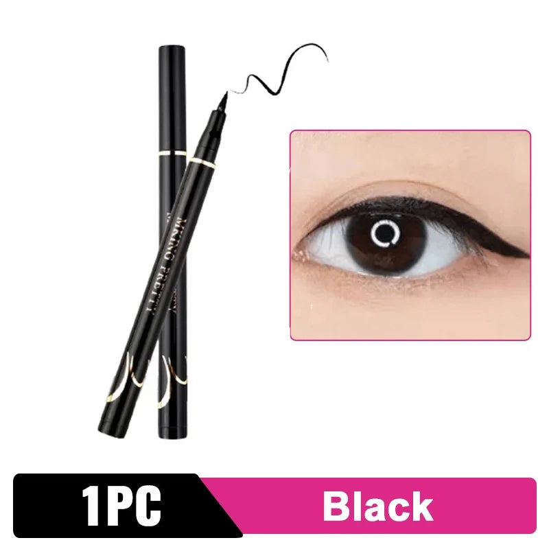 Black Liquid Eyeliner Waterproof Eyeliner Pencil 36H Long-Lasting Liquid Eye Liner Pen Quick-Dry No Blooming Cosmetics Tool