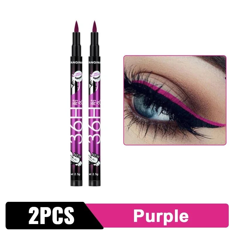 Black Liquid Eyeliner Waterproof Eyeliner Pencil 36H Long-Lasting Liquid Eye Liner Pen Quick-Dry No Blooming Cosmetics Tool