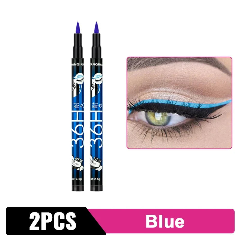 Black Liquid Eyeliner Waterproof Eyeliner Pencil 36H Long-Lasting Liquid Eye Liner Pen Quick-Dry No Blooming Cosmetics Tool