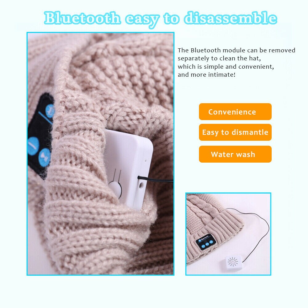 Fashionable Beanie with Built-in Bluetooth Headset for Music and Calls