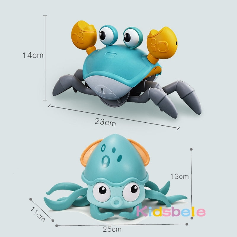 Rechargeable Crawling Crab & Octopus Toy with Light & Music - Educational Fun for Toddlers - Ideal Birthday Gift