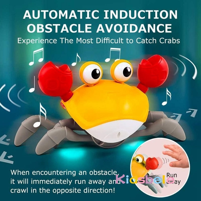 Rechargeable Crawling Crab & Octopus Toy with Light & Music - Educational Fun for Toddlers - Ideal Birthday Gift