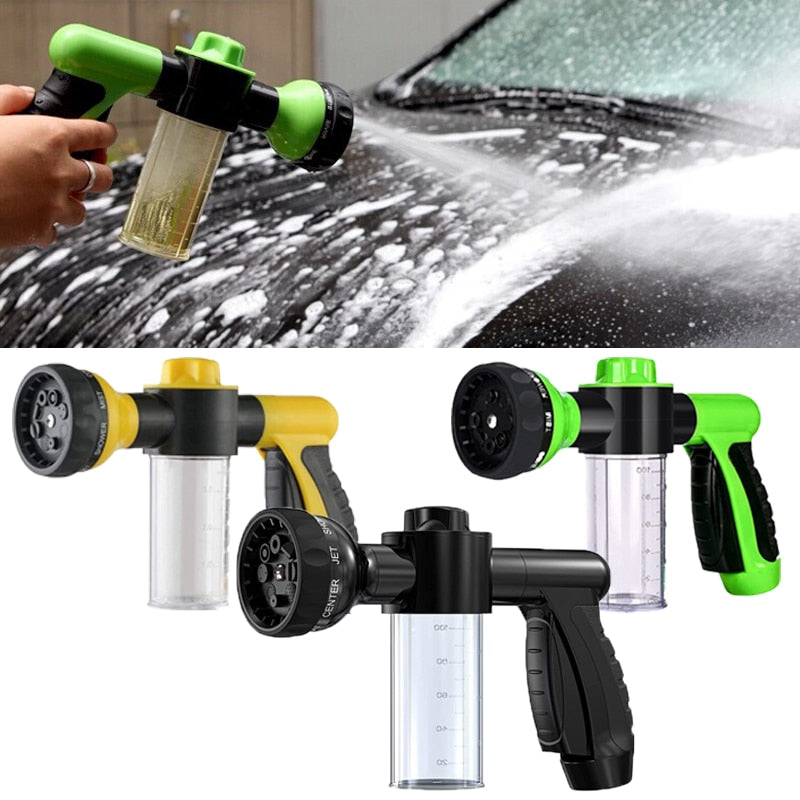 Pressure Hose Nozzle Foam Gun 8 In 1 Jet Spray Gun Soap Dispenser Garden Watering Horse Dog Animal Car Washing Tool