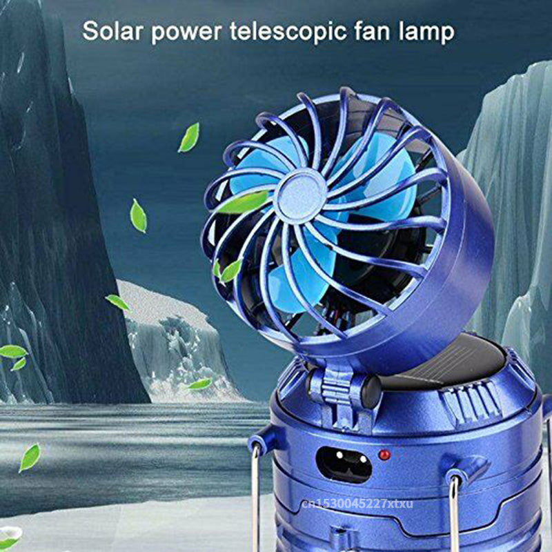 6 in 1 Portable Outdoor LED Camping Lantern With Fan